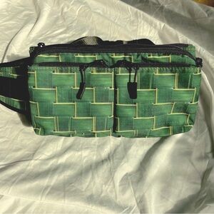 Rare Basket weave graphic belt bag